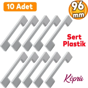 10 Adet Plastik Köprü Mobilya Mutfak Çekmece Dolabı Dolap Kapak Beyaz Kulbu Kulpu Kulpları 96 mm