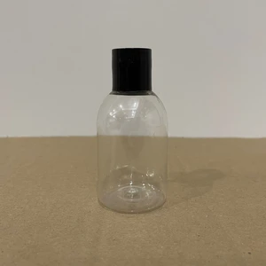 50 cc Şeffaf Pet Şişe  - Siyah Sızdırmaz Kapaklı- 50ML Buklet Şişe- x 10 Adet
