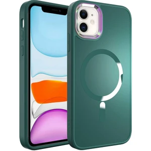 ZORE iPhone 12 MagSafe Wireless Şarj Özellikli  Stil Kılıf - Koyu Yeşil
