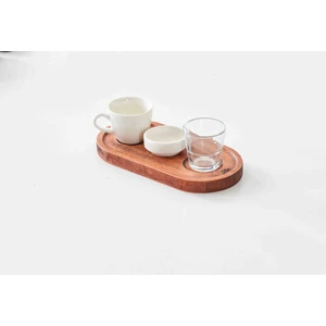 DAVİ Ahşap Kişiye Özel Gürgen Ağacı Türk Kahvesi Sunum Tabağı