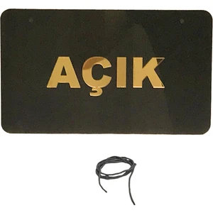 Mağaza Açık-Kapalı Levha 25*15 cm Siyah-Gold Pleksi T213