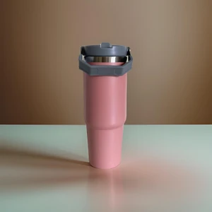 Charcoal Flip Straw Çift Duvar Yalıtımlı Paslanmaz Çelik  0.89 Lt  Pipetli Termos