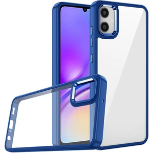 Caseart Samsung Galaxy A05 Kapak Metal Kamera Korumalı Arkası Şeffaf Silikon Kılıf - Mavi