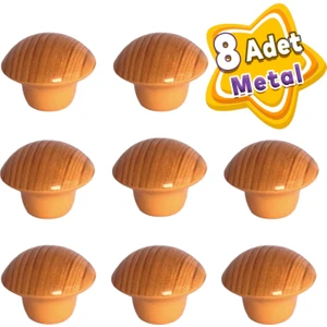 8 Adet Açık Kayın Mantar Düğme Kulp Mobilya Çekmece Dolap Kapak Kulbu Metal Kulp Aksesuarları Vidalı