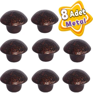 8 Adet Bakır Mantar Düğme Kulp Mobilya Çekmece Dolap Kapak Kulbu Metal Kulp Aksesuarları Vidalı