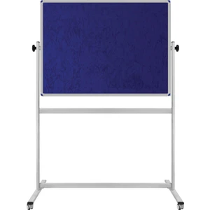 120X200 Kumaşlı Pano Çift Taraflı Mavi Renk Tekerlekli Ayaklı 360° Dönerli