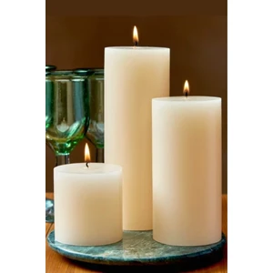 Mumy Desing Silindir Set Mum Krem 5-9-15CM