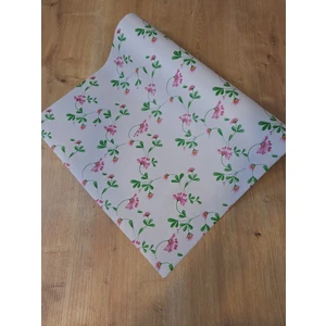 Başak Ev Tekstili Pembe Çiçekli Raf ve Dolop Içi Örtüsü -  Kaymaz Raf Örtüsü 50CM x 500 cm