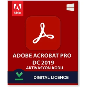 Acrobat Pro DC 2019 Windows - 1 Pc Lifetime/Ömür Boyu Adobe Key