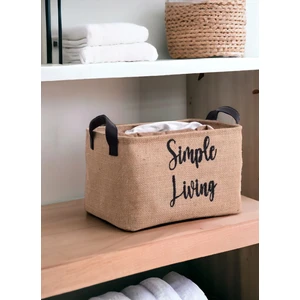 Prendi Home Jüt, Dolap Içi Çamaşır Banyo Oyuncak Düzenleyici Katlanır, Saklama Sepeti Organizer Dekoratif 22 x 30 x 18  cm