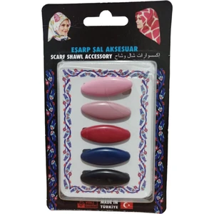 Melodi Scarf 5 Adet Çengelli Damla Eşarp Şal Türban Iğnesi Çok Renkli