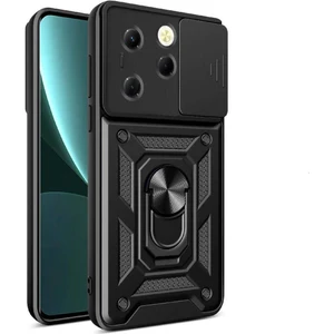 Tecno Spark 20 Pro Kılıf Kamera Korumalı Sürgülü Yüzüklü Armor Military Tank Koruyucu Kapak