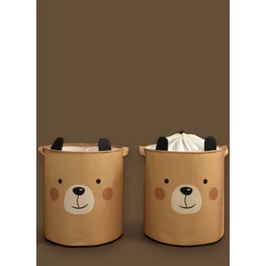 Prendi Home Bear Tasarımlı 2'li Bebek Çocuk Odası Düzenleyici Saklama Kutusu Oyuncak Kirli Sepeti 37X40