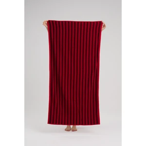 HOMELOVER 100% Pamuk Palmiye ve Çizgi Desenli Plaj Havlusu - Havuz Havlusu - 70X140CM