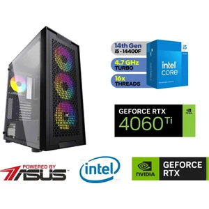 GAMİNG PC / 8 GB RTX-4060-Ti / 14.NESİL İ5-14400F / 16 GB DDR4 RAM / 1 TB M.2 SSD / WİN11 PRO