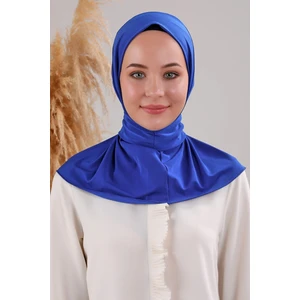 Melodi Scarf Kadın Tesettür Pratik Çıtçıtlı Sandy Fular Hazır Şal Saks Mavisi