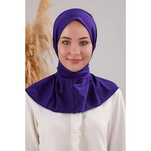 Melodi Scarf Kadın Tesettür Pratik Çıtçıtlı Sandy Fular Hazır Şal Mavi