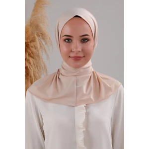 Melodi Scarf Kadın Tesettür Pratik Çıtçıtlı Sandy Fular Hazır Şal Krem