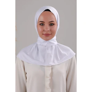 Melodi Scarf Kadın Tesettür Pratik Çıtçıtlı Sandy Fular Hazır Şal Beyaz