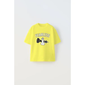 The Champ Clothing The Champ Fearless Yazılı Satranç Tasarım Baskılı Sarı Erkek Çocuk T-Shirt