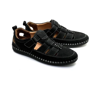 Deri Erkek Sandalet Yumuşak Comfort, Battal Boy 1253