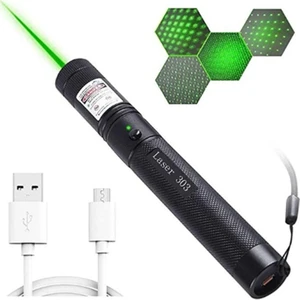 Ultra Kaliteli Uzun Menzilli USB Şarjlı Yeşil Lazer- Kedi Oyuncağı Lazeri