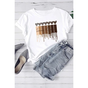 Only Trendwear  Unisex Leopar Kalp Baskılı Oversize T-Shirt