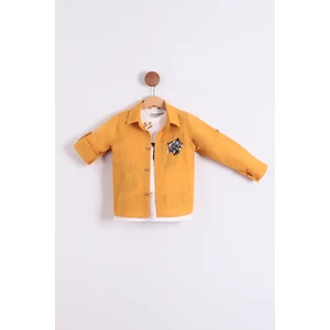 Erkek Çocuk Mevsimlik Pamuklu Tiger Nakışlı Gömlek Tişört 2'li Takım