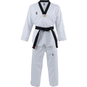Top Glory 574610500 Siyah Yaka Taekwondo Elbisesi Beyaz-Siyah