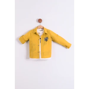 Erkek Çocuk Mevsimlik Pamuklu Tiger Nakışlı Gömlek Tişört 2'li Takım