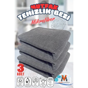 ( 3 Adet ) Mikrofiber Kadife Dokulu Mutfak Temizlik Bezi 40*40 cm Leke Tutmaz Koku Yapmaz