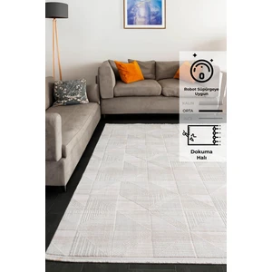 Konfor Elex 5210 Krem Renkli Salon Mutfak Oturma Odası Halısı Modern Dokuma Halı 160x230