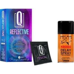 Q Reflective 6'lı Kremli Tırtıklı Prezervatif +  Sprey 45ML