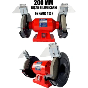 Dynamic Tech Profesyonel Çark Motoru Zımpara Balta Bıçak Bileme Makinesi Taş Motoru Taşlama 200 mm