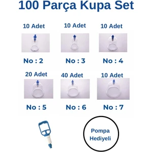 100 Adet Parça Kupa Set 2-3-4-5-6-7 No