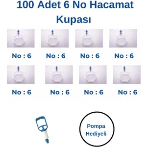100 Adet 6 Numara Hacamat Kupası Pompalı