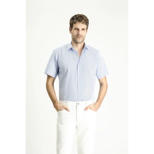 Kısa Kol Regular Fit Desenli Pamuklu Gömlek