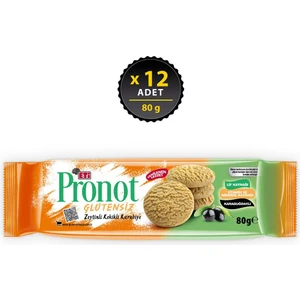 Pronot Zeytinli Kekikli Glutensiz Kurabiye 80 g x 12 Adet