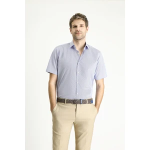 Kısa Kol Regular Fit Desenli Pamuklu Gömlek