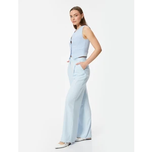 Palazzo Pantolon Yüksek Bel Cepli Kalıp