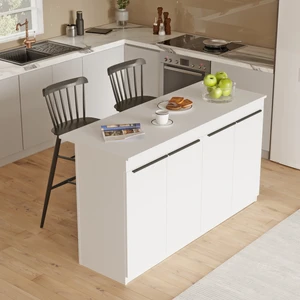 Robin Home Liva Mutfak Adası Ada Mutfak Yemek Masası 160CM Beyaz