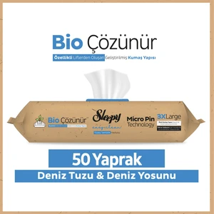 Bio Çözünür Yüzey Temizlik Havlusu&Mendili Deniz Tuzu&Yosun 50 Yaprak
