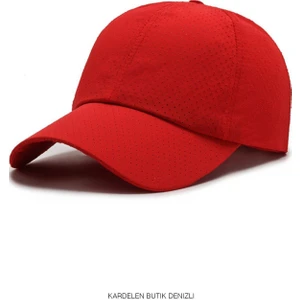 Kardelen Butik Denizli Unisex Güneş Şapkası Kırmızı