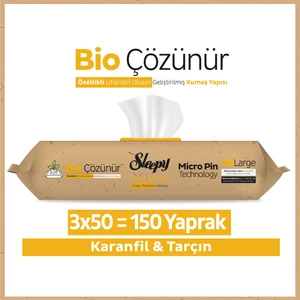 Bio Çözünür Yüzey Temizlik Havlusu&Mendili Karanfil&Tarçın 3x50 (150 Yaprak)
