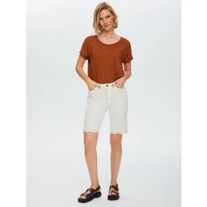 Faik Sönmez Paçası Kroşe Dantel Garnili Jean Şort 68479