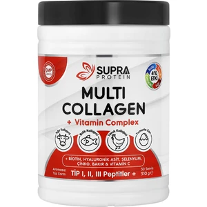 Supra Protein 5'İ 1 Arada: Multi Kolajen + Multi Vitamin Toz Formül  Balık, Sığır, Tavuk, Yumurta Kaynaklı 5 Tip Kolajen Ve Vitamin Kompleksi
