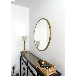 Effe Yapı Dekor Gold Metal Çerçeveli 60 cm Yuvarlak Ayna