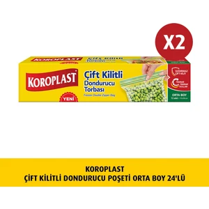 Çift Kilitli Dondurucu Poşeti Orta Boy 12LI x 2 Ad