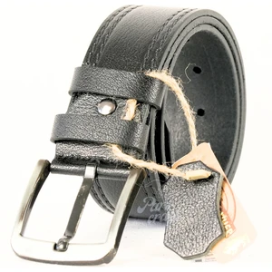 Hakiki Manda Derisi Erkek Kemer 4,5 cm Çift Dikişli Siyah Kot Pantolon Spor Kemer