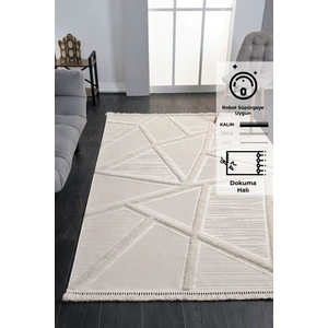 Konfor Bukle 6659 Krem Yumuşak Örgü Modern Dokuma Halı100x200
